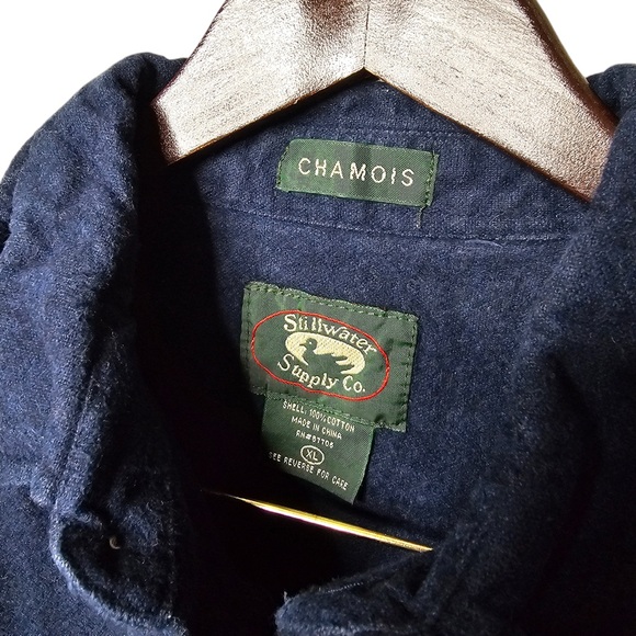 Stillwater Supply Co Men’s Navy Cotton Casual Long Sleeve Button Down Shirt - Picture 4 of 5